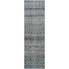 Premium Machine Washable Mayfield AMF1168 Blue 2'3" x 7'6" Runner Rug