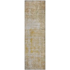 Premium Machine Washable Mayfield AMF1169 Gold 2'3" x 7'6" Runner Rug