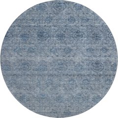 Premium Machine Washable Mayfield AMF1170 Blue 8' x 8' Round Rug