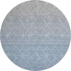 Premium Machine Washable Mayfield AMF1175 Blue 8' x 8' Round Rug