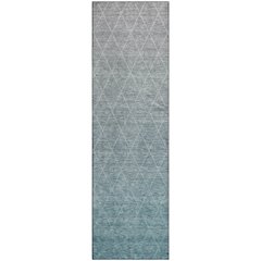 Premium Machine Washable Mayfield AMF1175 Teal 2'3" x 7'6" Runner Rug