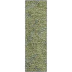 Premium Machine Washable Mayfield  Green 2'3" x 7'6" Runner Rug