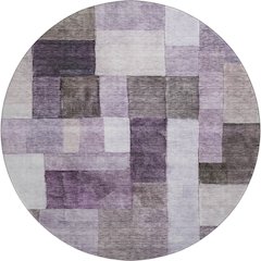 Premium Machine Washable Mayfield AMF1190 Eggplant 8' x 8' Round Rug