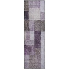 Premium Machine Washable Mayfield AMF1190 Eggplant 2'3" x 7'6" Runner Rug