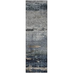 Premium Machine Washable Mayfield AMF1195 Navy 2'3" x 7'6" Runner Rug