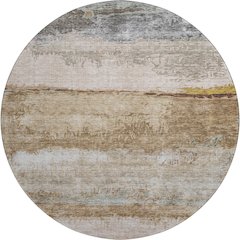 Premium Machine Washable Mayfield AMF1197 Beige 8' x 8' Round Rug