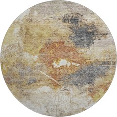 Premium Machine Washable Mayfield AMF1199 Taupe 8' x 8' Round Rug