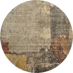 Premium Machine Washable Mayfield AMF1201 Khaki 8' x 8' Round Rug