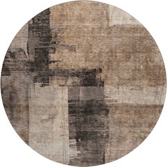 Premium Machine Washable Mayfield AMF1202 Brown 8' x 8' Round Rug