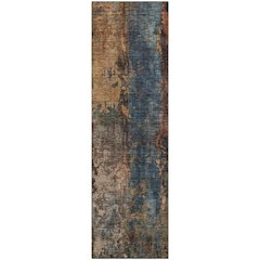 Premium Machine Washable Mayfield AMF1204 Blue 2'3" x 7'6" Runner Rug