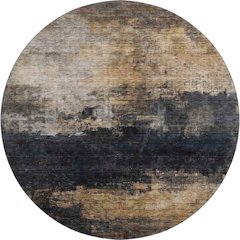 Premium Machine Washable Mayfield AMF1209 Charcoal 8' x 8' Round Rug