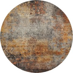 Premium Machine Washable Mayfield AMF1210 Paprika 8' x 8' Round Rug