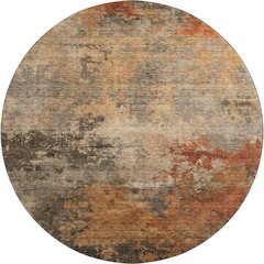 Premium Machine Washable Mayfield AMF1216 Khaki 8' x 8' Round Rug
