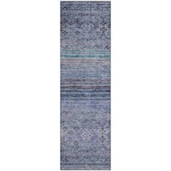 Premium Machine Washable Mayfield AMF1219 Blue 2'3" x 7'6" Runner Rug
