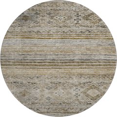 Premium Machine Washable Mayfield AMF1219 Brown 8' x 8' Round Rug