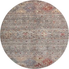 Premium Machine Washable Mayfield AMF1220 Gray 8' x 8' Round Rug