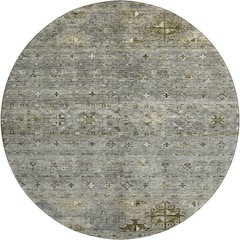 Premium Machine Washable Mayfield AMF1220 Pewter 8' x 8' Round Rug