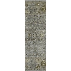 Premium Machine Washable Mayfield AMF1220 Pewter 2'3" x 7'6" Runner Rug