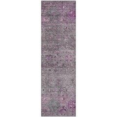 Premium Machine Washable Mayfield AMF1220 Purple 2'3" x 7'6" Runner Rug