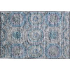Premium Machine Washable Mayfield AMF1221 Blue 1'8" x 2'6" Rug