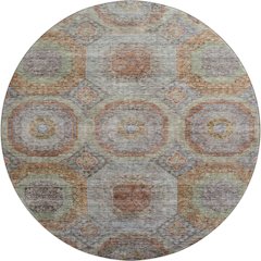 Premium Machine Washable Mayfield AMF1221 Paprika 8' x 8' Round Rug