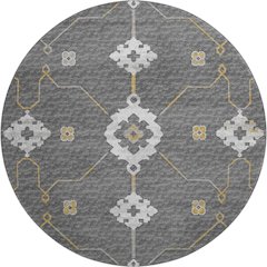 Premium Machine Washable Mayfield  Gray 8' x 8' Round Rug