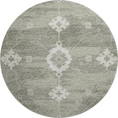 Premium Machine Washable Mayfield  Olive 8' x 8' Round Rug