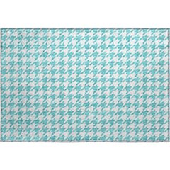 Premium Machine Washable Mayfield  Aqua 1'8" x 2'6" Rug