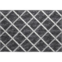 Premium Machine Washable Mayfield  Black 1'8" x 2'6" Rug