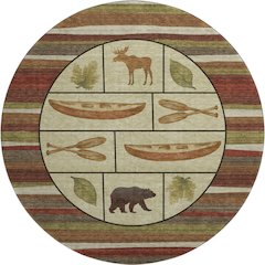 Premium Machine Washable Mayfield  Multi 8' x 8' Round Rug
