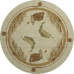 Premium Machine Washable Mayfield  Khaki 8' x 8' Round Rug