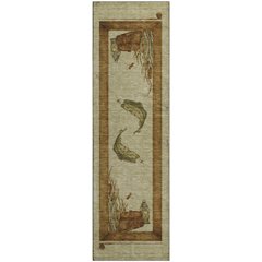 Premium Machine Washable Mayfield  Khaki 2'3" x 7'6" Runner Rug