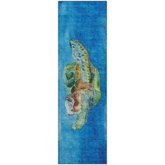 Premium Machine Washable Mayfield  Ocean 2'3" x 7'6" Runner Rug