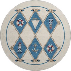 Premium Machine Washable Mayfield  Ivory 8' x 8' Round Rug