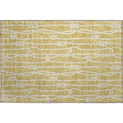 Premium Machine Washable Mayfield  Gold 1'8" x 2'6" Rug
