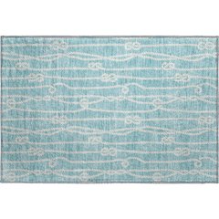 Premium Machine Washable Mayfield  Lagoon 1'8" x 2'6" Rug