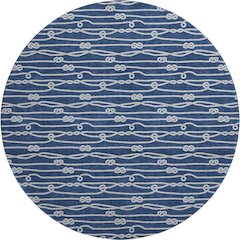 Premium Machine Washable Mayfield  Navy 8' x 8' Round Rug