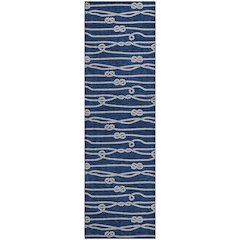 Premium Machine Washable Mayfield  Navy 2'3" x 7'6" Runner Rug