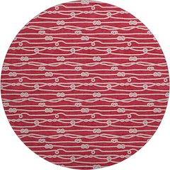 Premium Machine Washable Mayfield  Red 8' x 8' Round Rug
