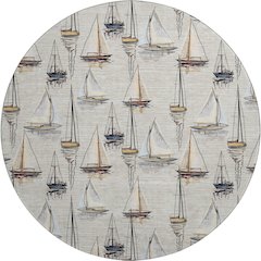 Premium Machine Washable Mayfield  Ivory 8' x 8' Round Rug