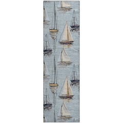 Premium Machine Washable Mayfield  Sky 2'3" x 7'6" Runner Rug