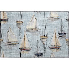 Premium Machine Washable Mayfield  Sky 1'8" x 2'6" Rug