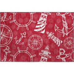 Premium Machine Washable Mayfield  Red 1'8" x 2'6" Rug