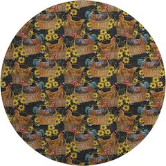 Premium Machine Washable Mayfield  Midnight 8' x 8' Round Rug