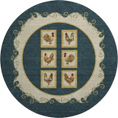 Premium Machine Washable Mayfield  Midnight 8' x 8' Round Rug