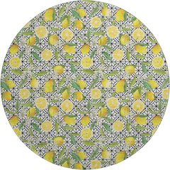 Premium Machine Washable Mayfield  Yellow 8' x 8' Round Rug