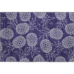 Premium Machine Washable Mayfield  Blue 1'8" x 2'6" Rug