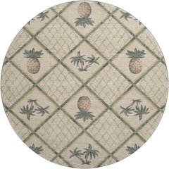 Premium Machine Washable Mayfield  Palm 8' x 8' Round Rug