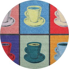 Premium Machine Washable Mayfield  Kaleidoscope 8' x 8' Round Rug