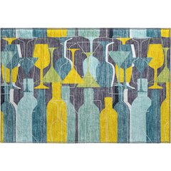 Premium Machine Washable Mayfield  Blue 1'8" x 2'6" Rug